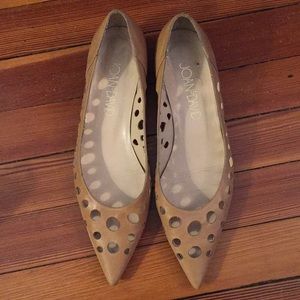 Joan and David Tan leather kitten heels